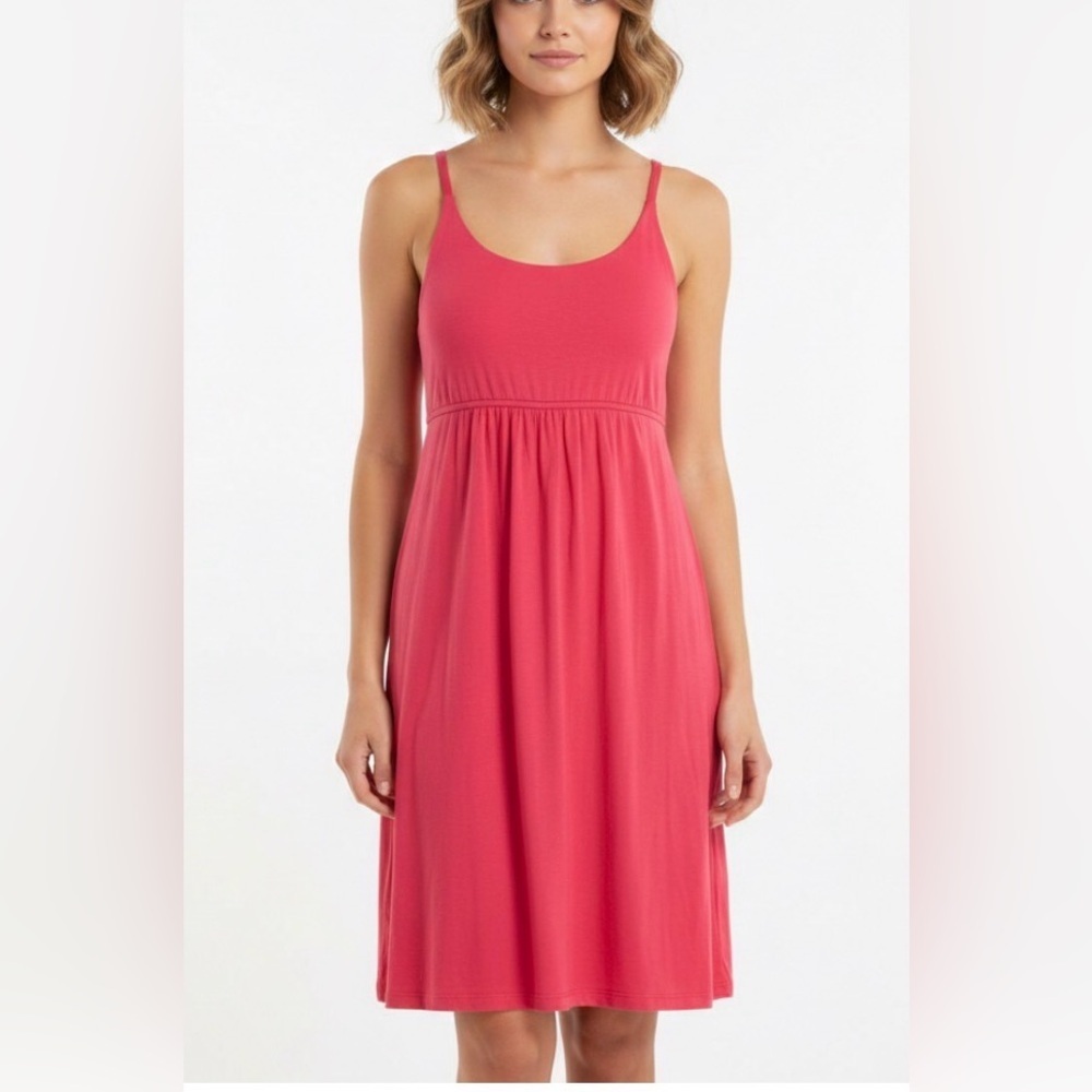 Kenar Bold Red Sleeveless Spaghetti Stretchy Empire strap sundress, size L